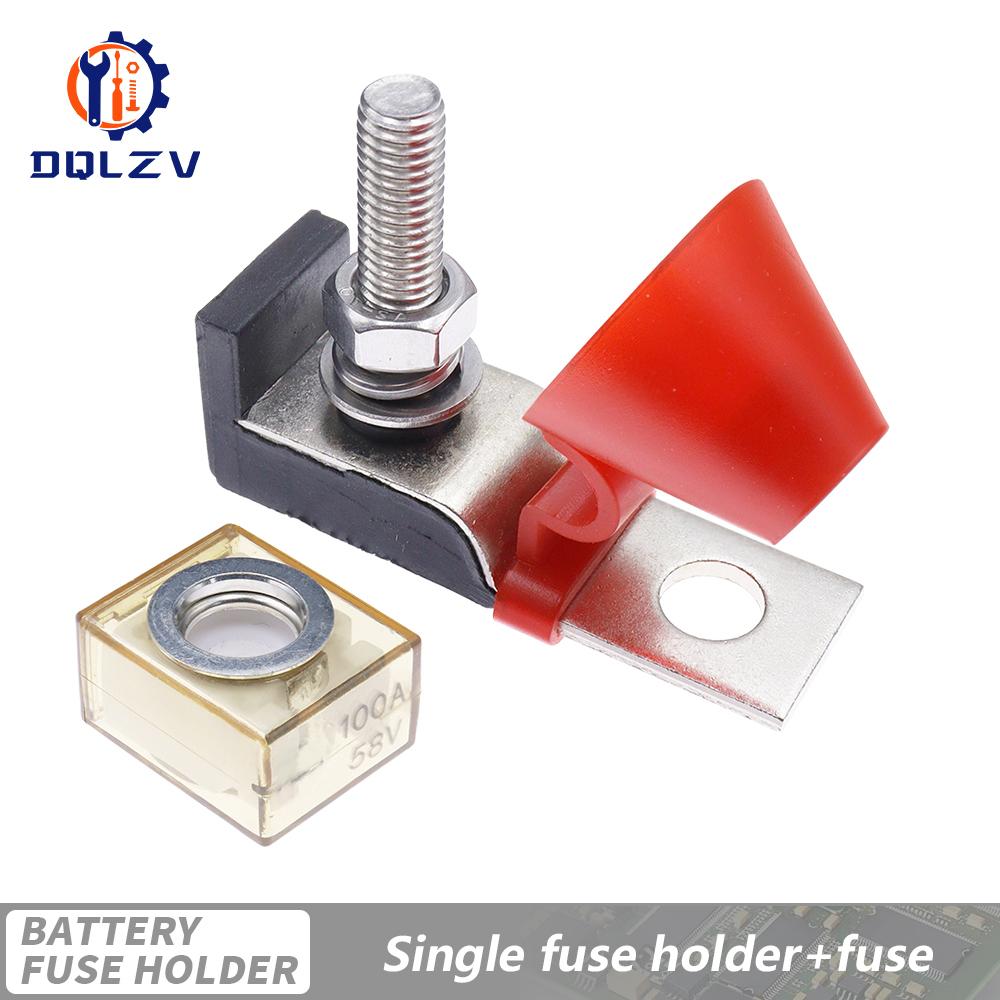 M8 Terminal Mount Fuse Block Kit 30A-300A 58V Ring Fuse Marine Battery Terminal Holder Ignition Protection For Boat Truck RV