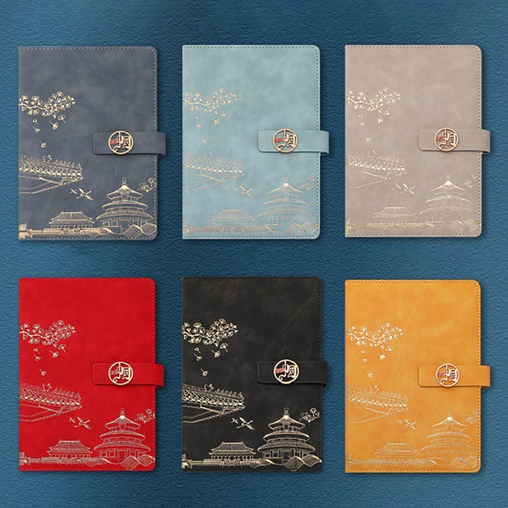 Enclosed Buckle Journal Notebook Chinese Style Planner Notebook Trendy A5 Notebook  Office
