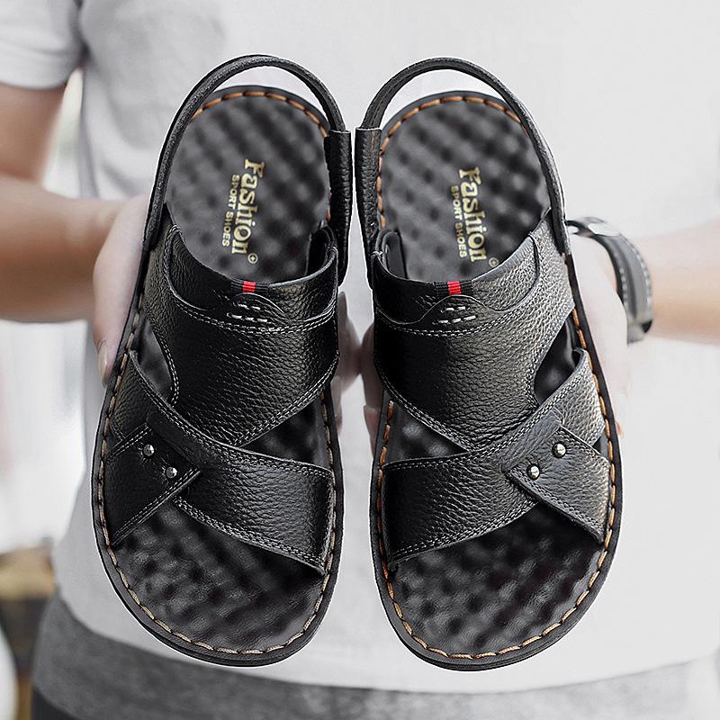 2023 Men's Genuine Leather Casual Beach Sandals
