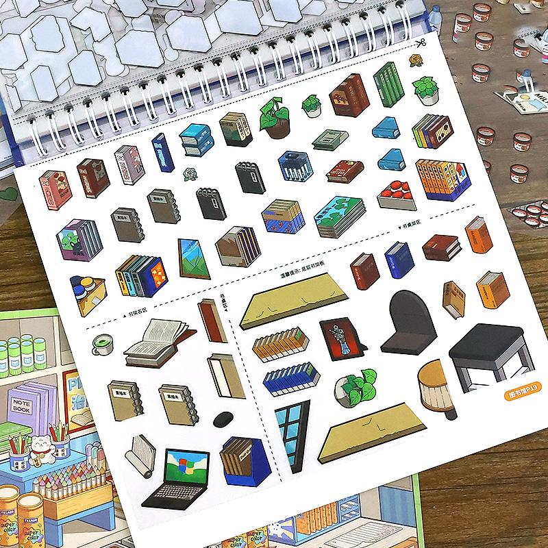 Mr. Paper 33pcs/book Miniature Scene Collection 8.0, 3D Diorama Stickers, Creative Journal Decor, Collector's Series Material