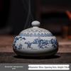 Chinese Retro Blue and White Ceramic Incense Burner Ornament