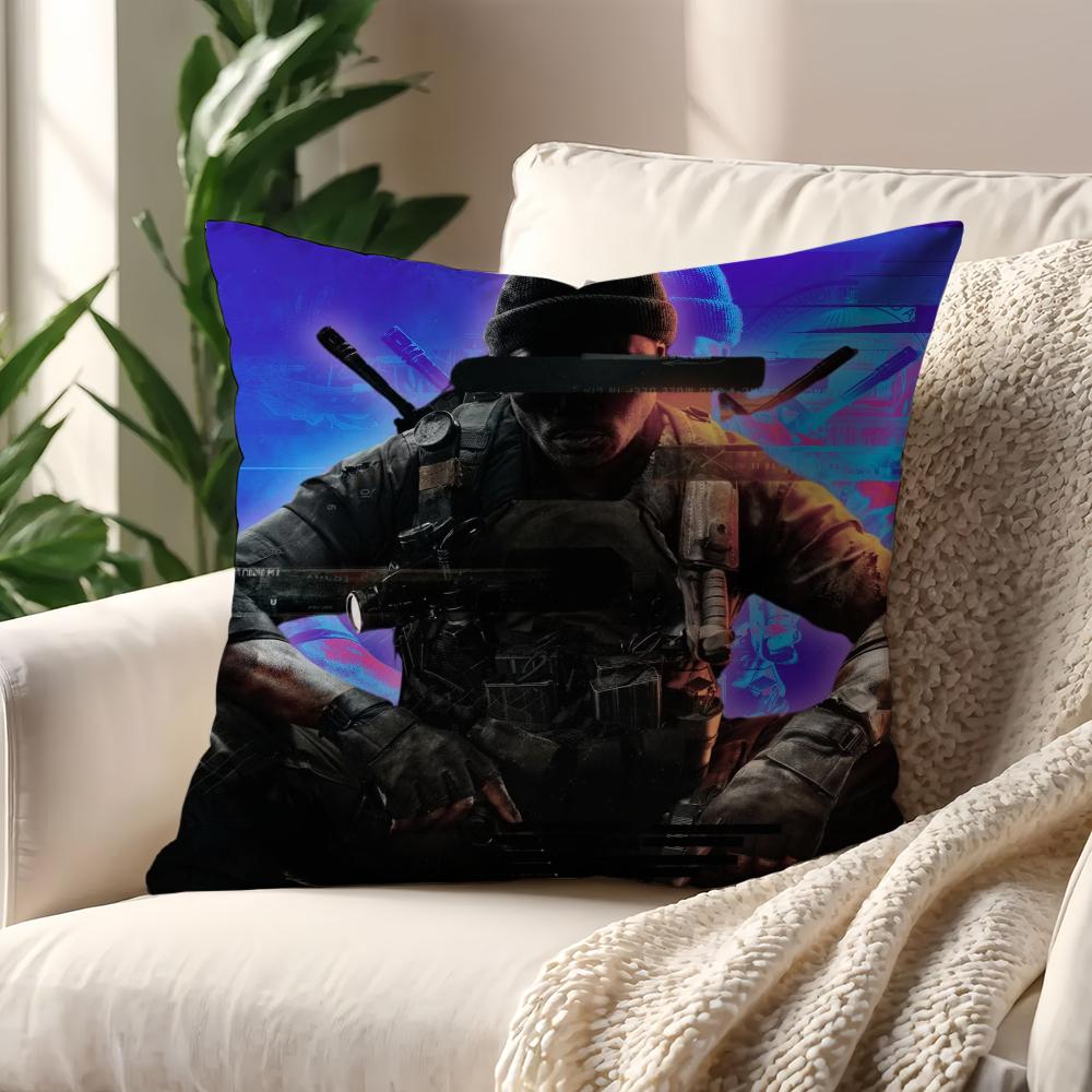 Game C-Call of D-Duty Black Ops 6 Cushion Cover Pillow Case Pillowcase Soft Skin Friendly & Comfortable with a Hidden Zipper