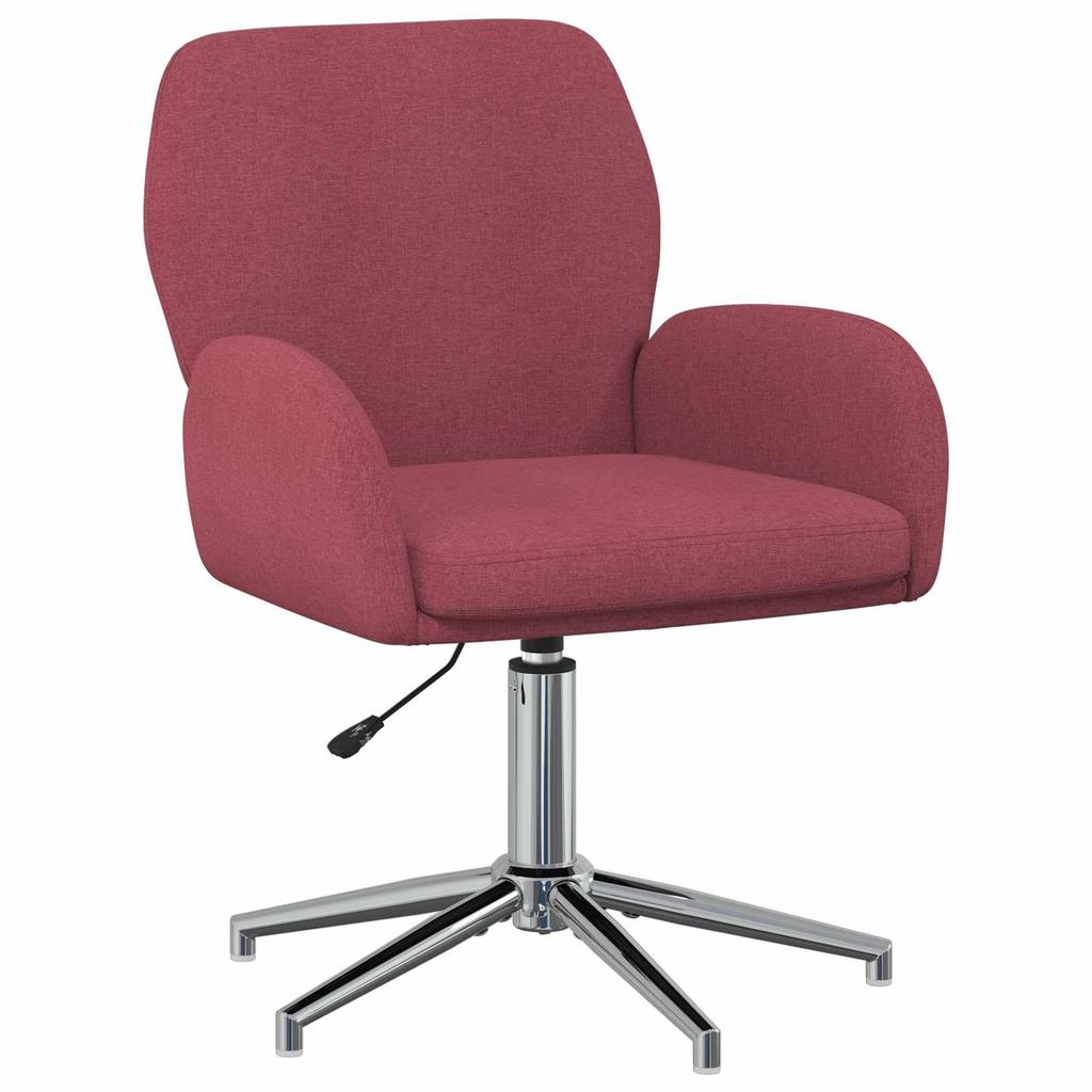Swivel Chair 54 X 58 X 90 Cm Wine Red Fabric