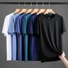 Men's Summer Quick-Dry Ice Silk Mesh T-Shirt - Short Sleeve, Stretch, Casual, Lightweight Fitness Top