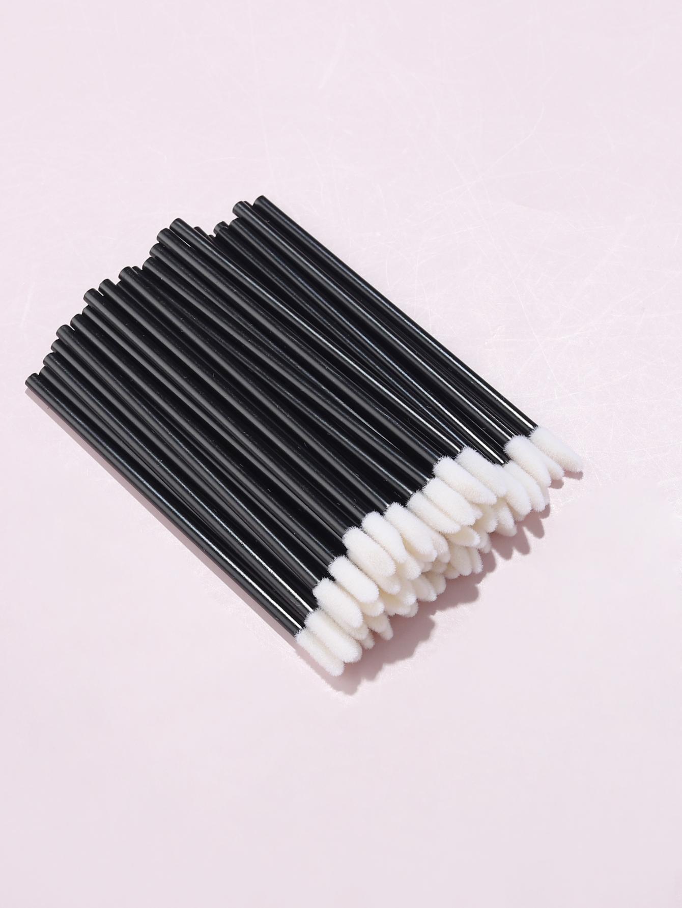 

50Pcs Disposable Lip Brush Eyelash Makeups Brushes Lash Extension Mascara Applicator Lipstick Wands Set Make up Tools чёрный