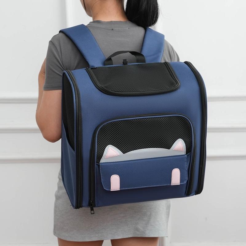 Pet Cat Carrier Outdoor All-Season Universal Convenient Backpack Handheld Large Space Comfortable Breathable