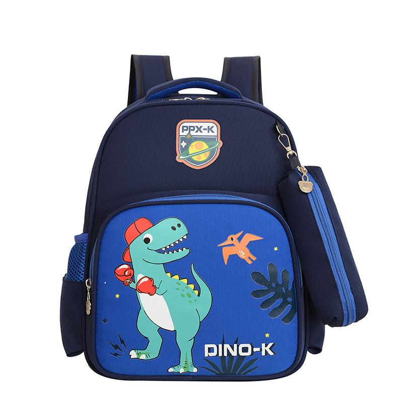 

Charming Cartoon Print Lightweight Nylon Backpack For Boys And Girls In Primary School NavyBlue
