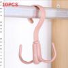 Modern Plastic Multifunction Closet Hook With Rotating Claws For Home Storage