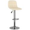 Bar Stool Set of 2 Cream Fabric