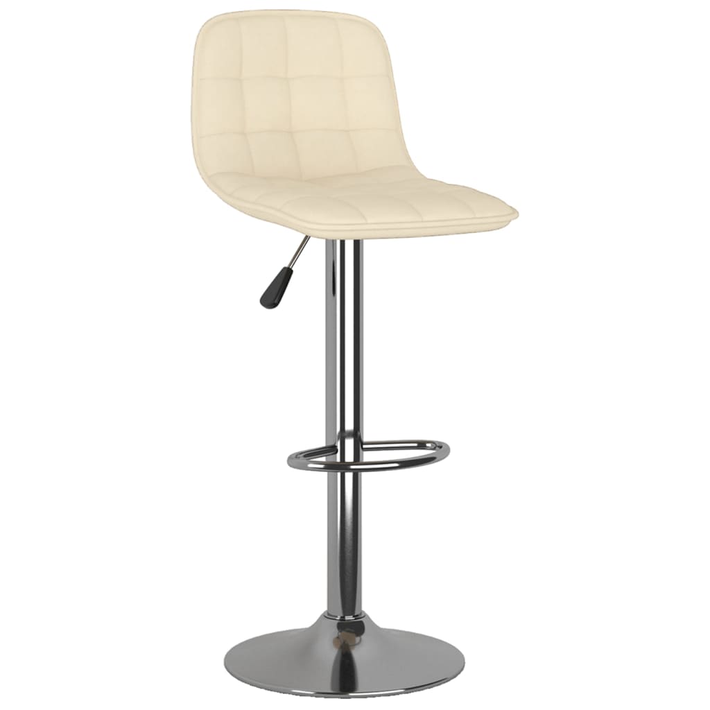 Bar Stool Set of 2 Cream Fabric