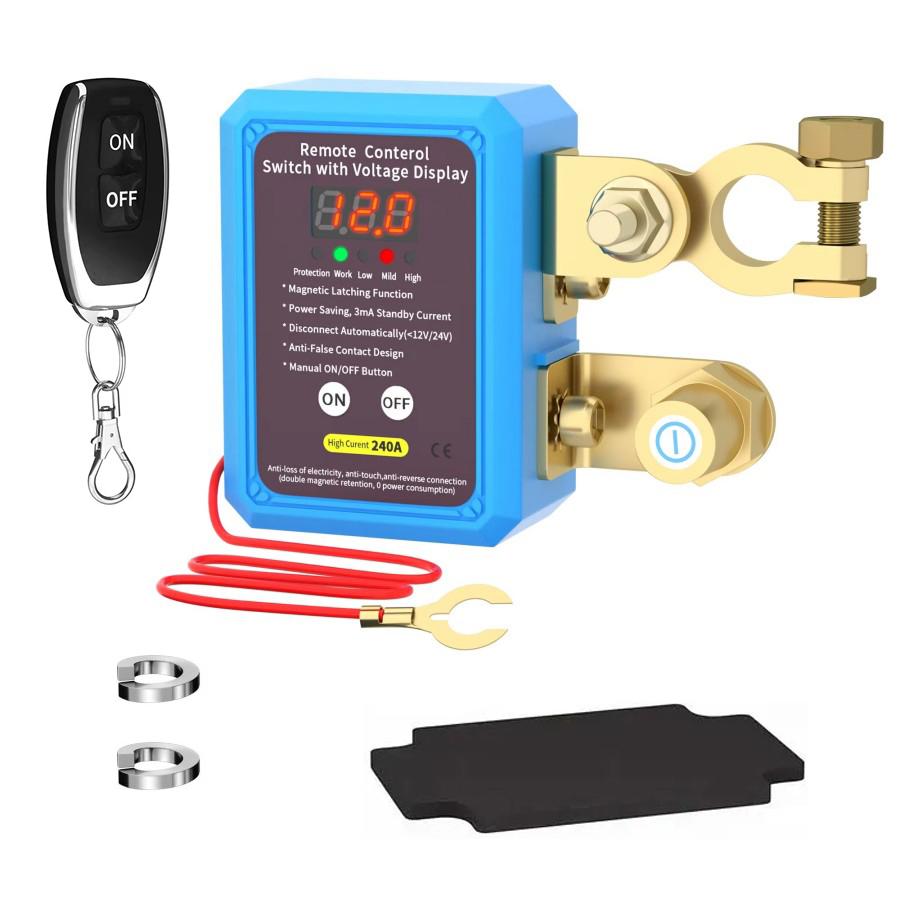 

Auto Battery Cutoff Switch, Battery Master Switch with Remote, 240A Kill Switch 12V Remote Battery Disconnect Switch with Led Vo