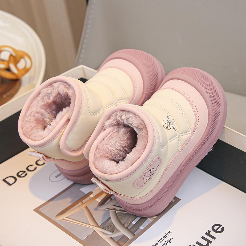 Zimní plyšové sněhule pro děti Hřejivé bavlněné boty pro chlapce a dívky Vodotěsné dětské zimní boty Sametová obuv