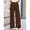 Pantaloni Lunghi Casual Comodi All-Match Monocolore Vita Alta Gamba Larga Dritta da Donna