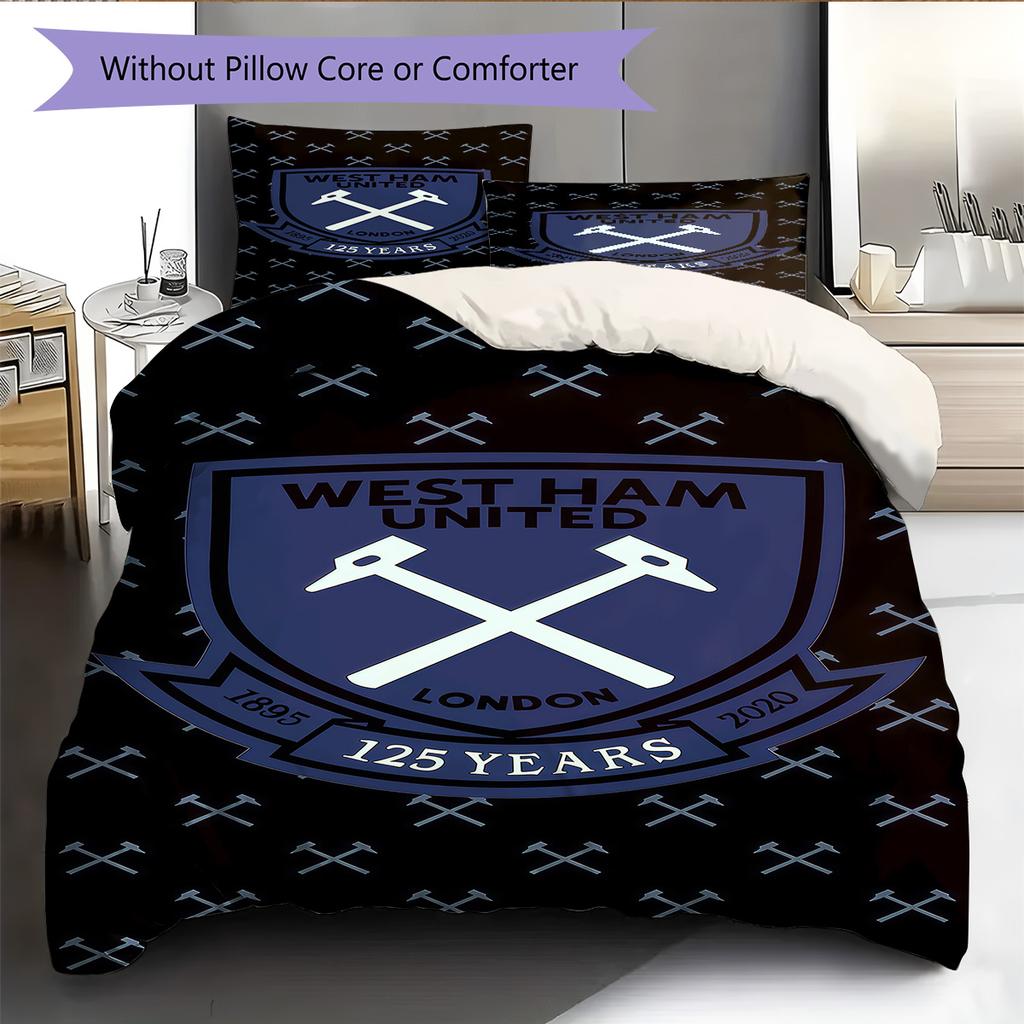 WHUFC Logo Bedding Quilt Set Quilt Cover Pillowcase Home Decoration Birthday Gift (1 * Duvet Cover + 2 * Pillowcase, Without Core)