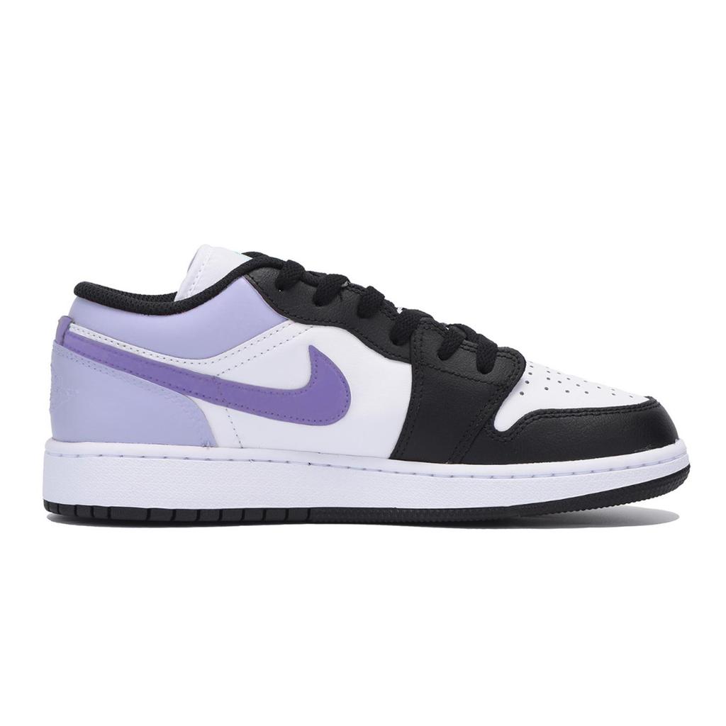 Jordan Air Jordan 1 Low top Vintage Basketball Shoes Men's Black White Purple 553558-131(Team85-)