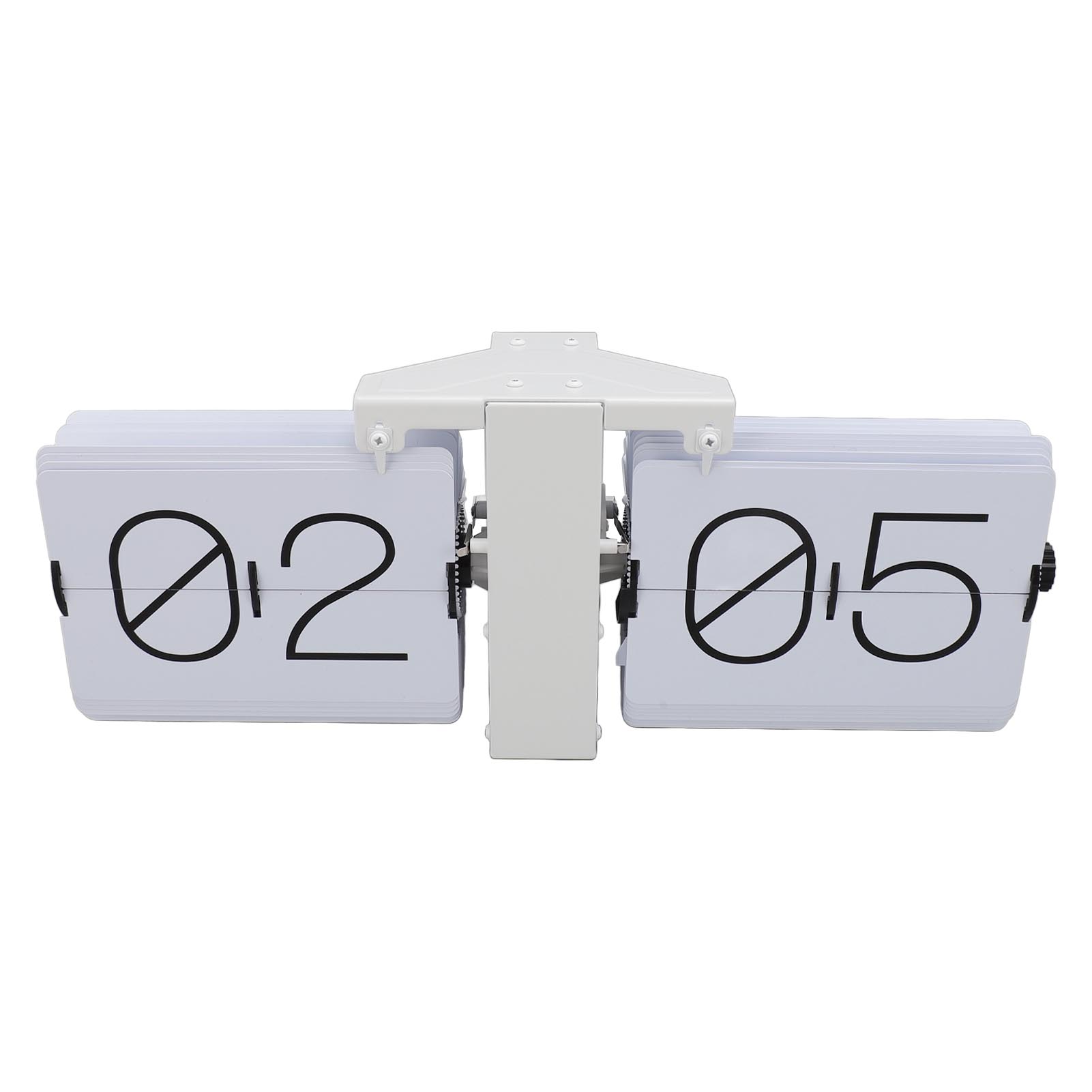 

Big Flip Clock Smooth Surface Easy To Read Knob Adjustment Automatic Flip Clock for Bedroom Living Room 24Hour White PT