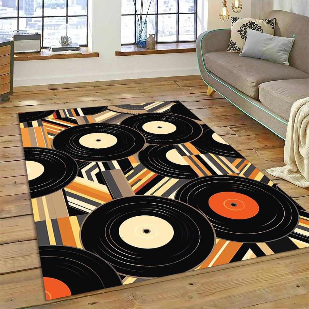 Vinyl Record Music DJ Screen tape Rug Carpet for Living Room Bedroom Home Decor,Floor Mat Non-slip Decoration for Sofa Doormat