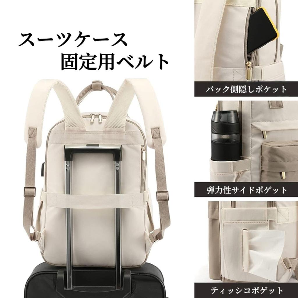 ReiSora Damen Business-Rucksack, Passend für 15,6-Zoll-Laptop, Handgepäck-kompatibel, Großes Fassungsvermögen, 2-Wege-USB-Ladeanschluss, Wasserabweisend