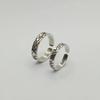 Adjustable Sterling Geometric Rhombus Ring Set Couples Vintage Retro Unisex Handmade Jewelry