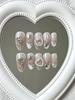 10 Pcs Almond Press On Nails Medium Nude French Tip Hand Painted Stars Pearls Rhinestones Luxury With Jelly Glue