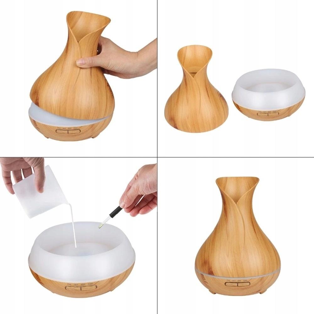 Air Humidifier, Aroma Diffuser, LED Lamp, Aromatherapy, 300ml + Remote Control