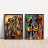 African Artwork Posters Abstract Elegant Nature Women Canvas Painting HD Print Wall Art Pictures for Living Room Home Decoration