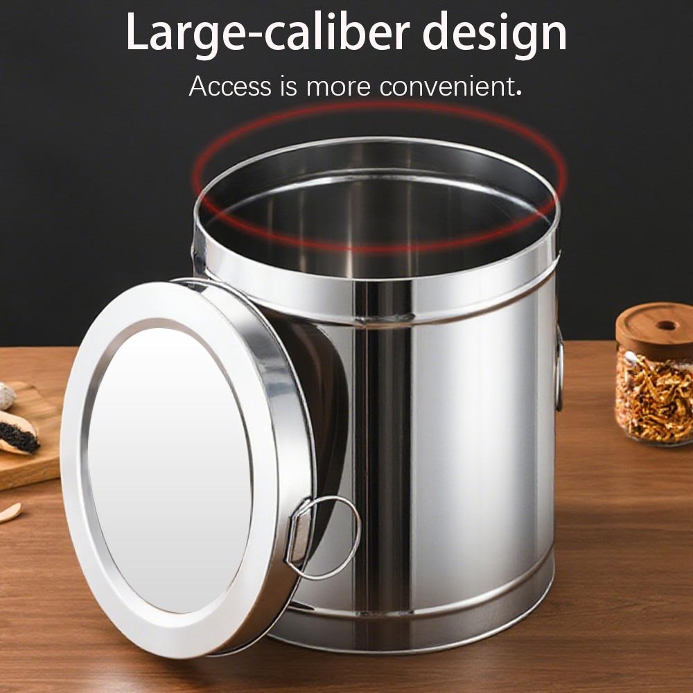 Stainless Steel Multi-Purpose Storage Bucket with Lid, Food Storage Container Suitable for Flour, Coffee Beans, Potatoes