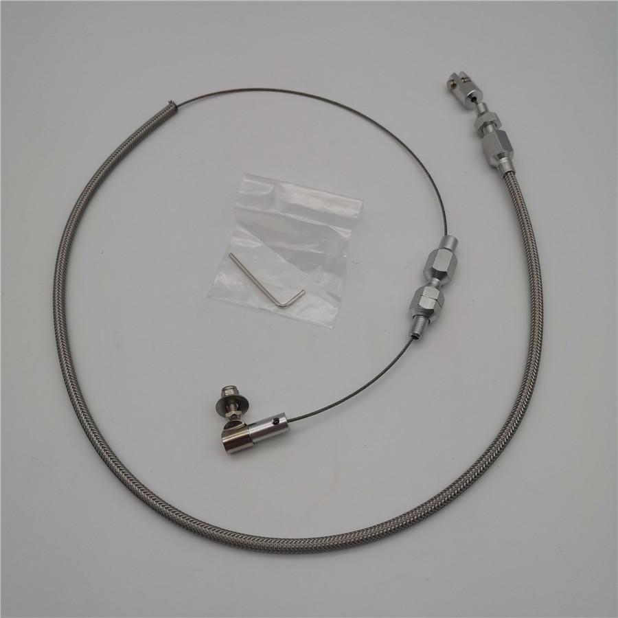 24" Throttle Pedal Cable Stainless Steel Braided Aluminum Ends for Ford Chevy