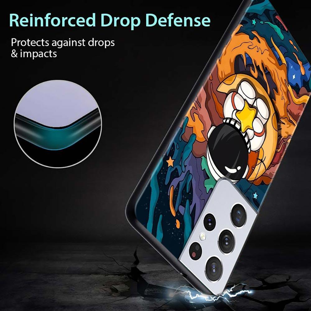 Phone Case For Samsung Galaxy S21 S20 Ultra S10 Plus Lite S21 S20 Fe 5g S10e S9 S8 S7 Edge Shell Fundas Cute Cartoon Astronaut