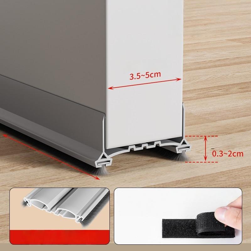

1PC 97cm With Brushes Door Draft Stopper Dustproof Design Door Sweep Insect Prevention Soundproof Weather Stripping Home Improve 97cm серый