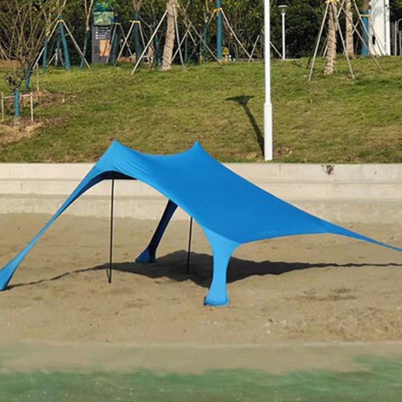 Einfach aufzubauendes Camping-Angel-Strandzelt mit Stange, Strand-Sonnenschutz