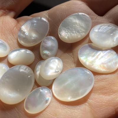 High-End Oval White Butterfly Shell Ring Accessory