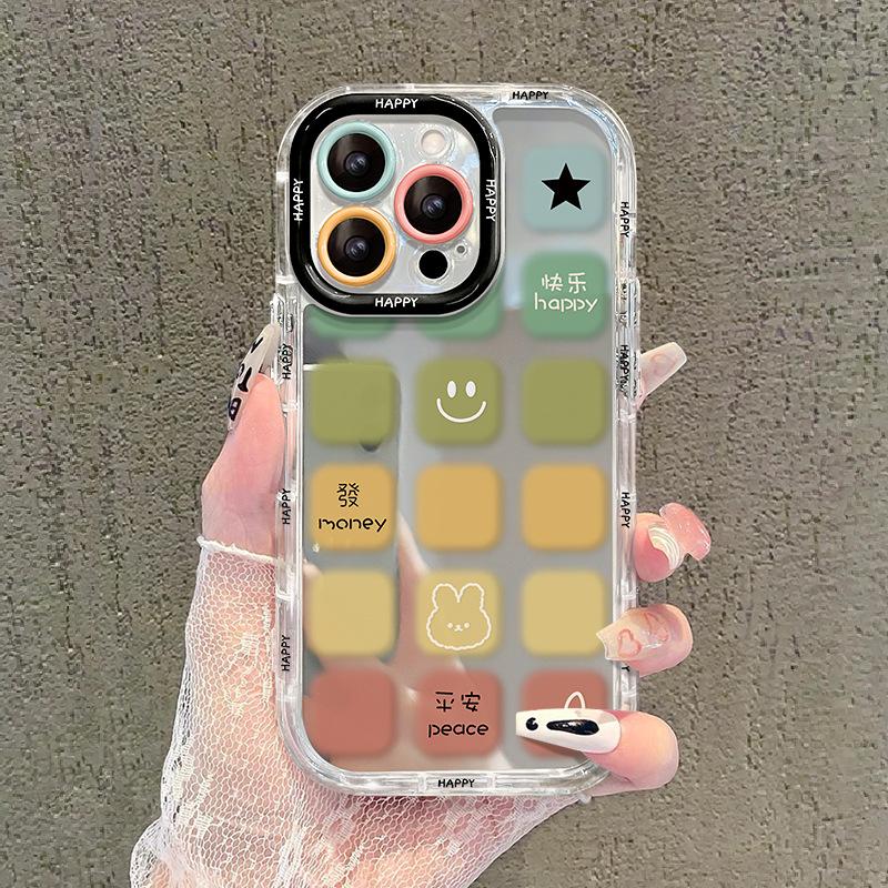 

Подходит для Apple 15 Чехол для мобильного телефона Iphone14 Контрастный цветной плед Wealth Rabbit 13 Mirror 12/11 Advanced 7/8p iPhone SE (2nd Generation)