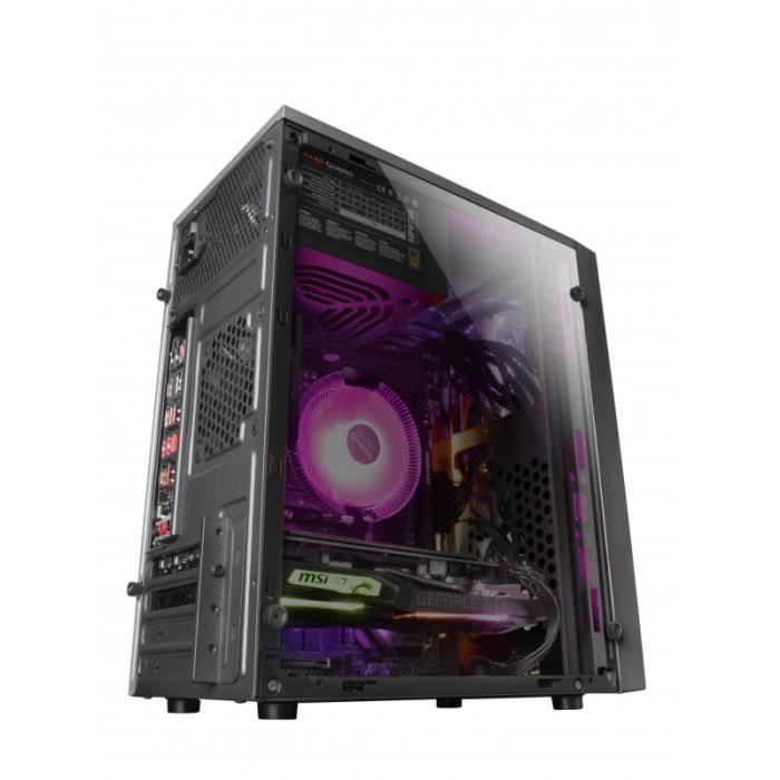 Boîtier Mini Tour - MARS GAMING - MCM RGB - Noir - Panneau Vitré - Ventilateur 80 mm