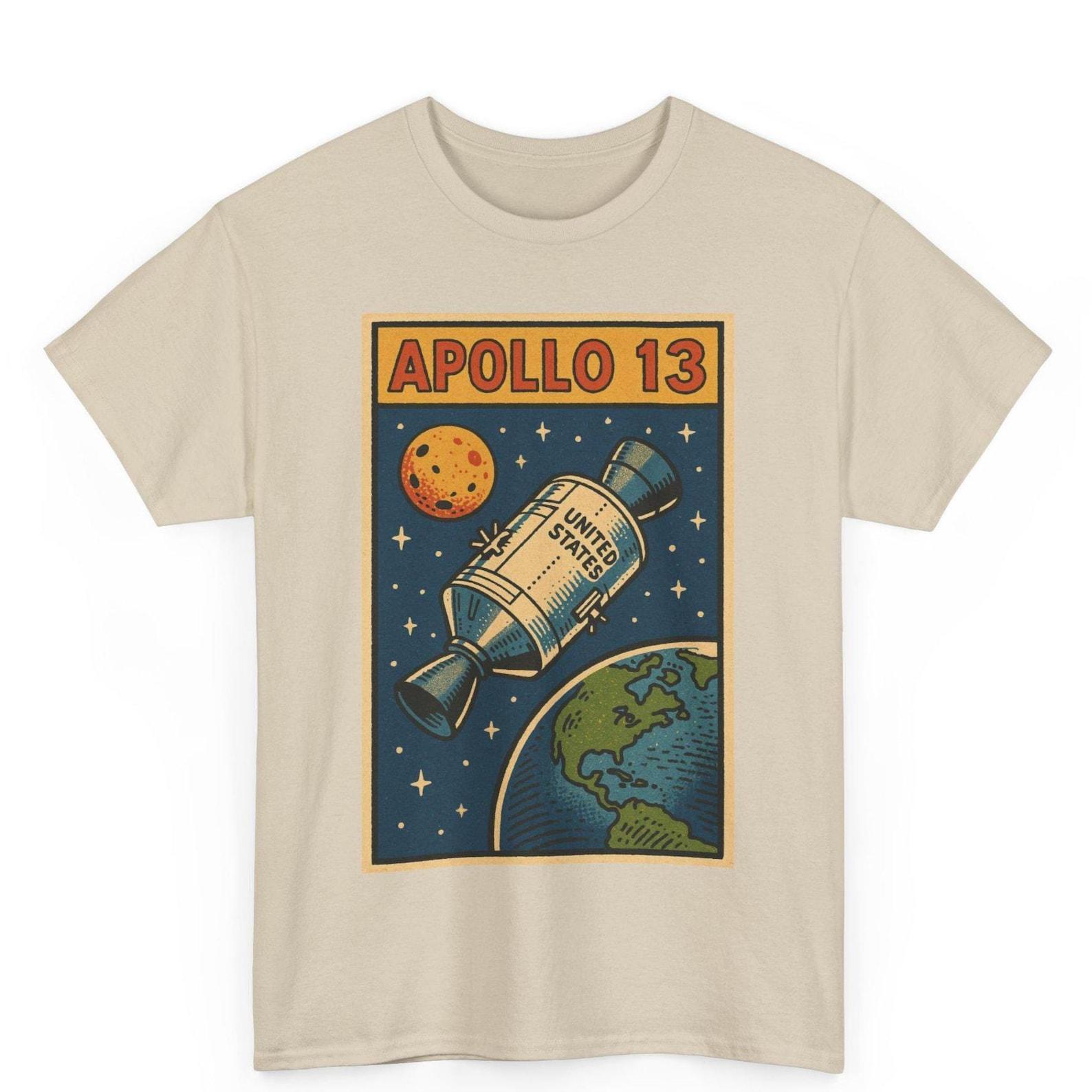 Apollo 13 T-Shirt: Retro Comic NASA Space Mission Tee M