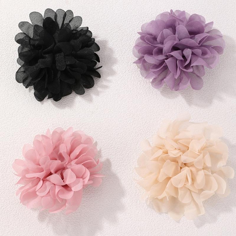 Camellia Shape Brooch Flower Theme Clothes Chiffon Breastpin for Loved Ones