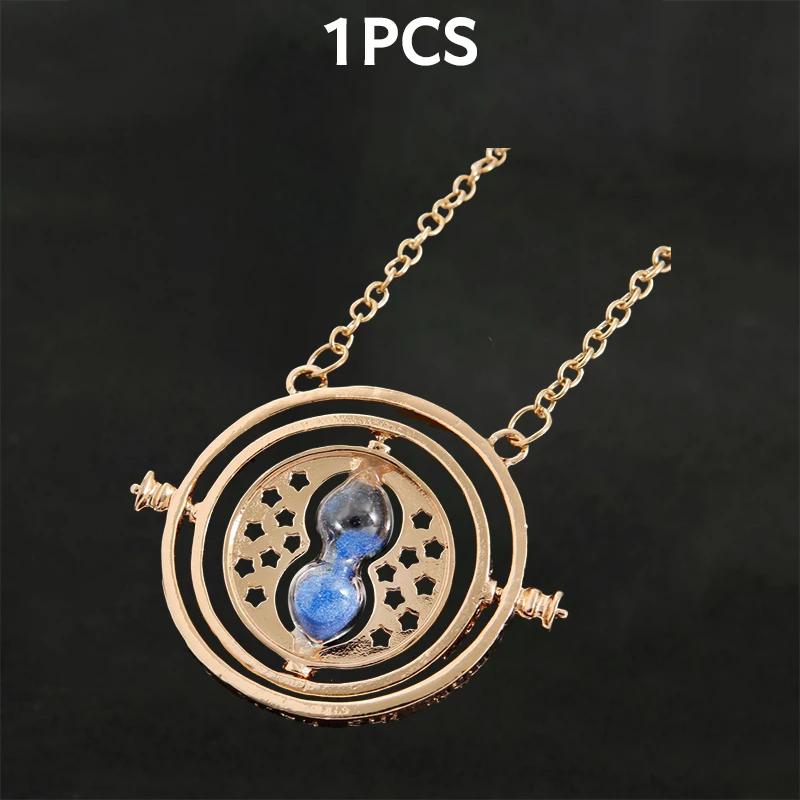 1-10Pcs Harried Time Necklace Timer Hourglass 360 Rotatable Potters Cosplay Props Astronomical Time Converter Magic School Gift