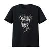 CRYPTA DEMON White T Shirt for Men Large Size Gothic Design with Bat and Intricate Lettering Vintage Washed