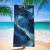 1pc Microfiber Large Beach Towel - Quick-Dry, Lightweight, Absorbent, Oversized, Marble Design with Golden Accents, Perfect for