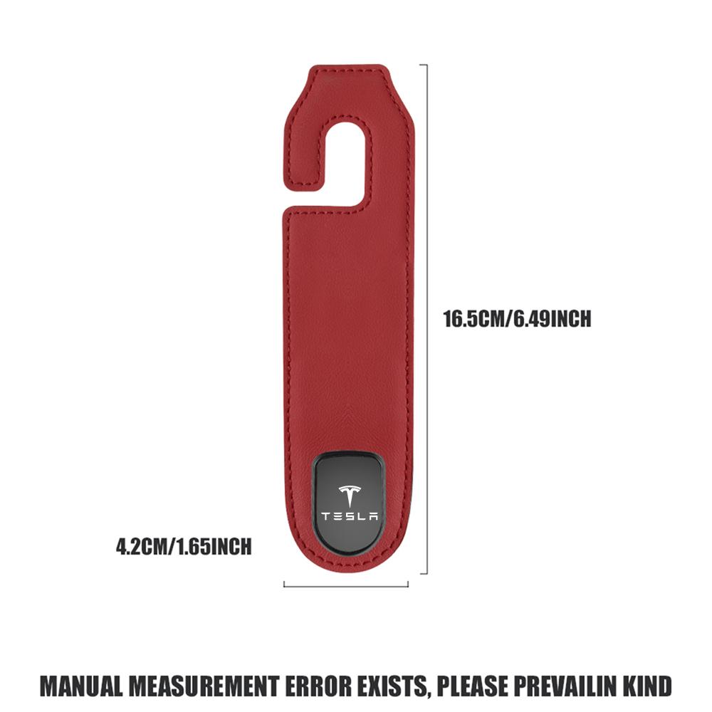 ELSUM1 1pc PU Leather Hidden Car Back Seat Rear Row Hanger Hook Car Valve Cap Accessories For Tesla Model 3 Y X S Roadster Highland