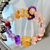 Natural Purple Ghost Powder Amethyst Gray Moonstone Black Gold Super Seven Citrine Design Bracelet Bracelet