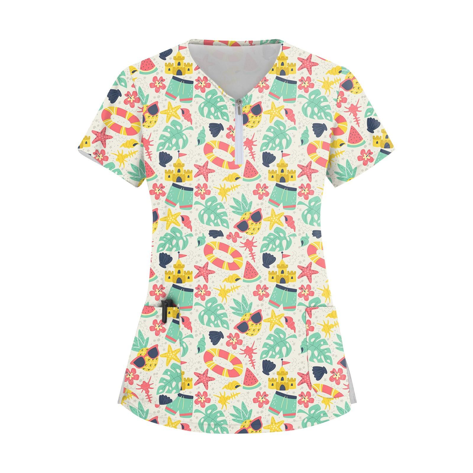 

Женский модный повседневный топ с воротником-молнией и мелкими животными принтами XXXL