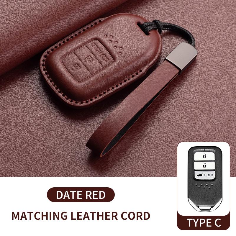 Leather Car Remote Key Case Cover for Honda Civic 11th 2022 for Honda Civic Accord HR-V CR-V CRV 2022 2023 Protector Holder Fob