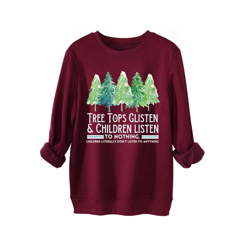 Tree Tops Glisten Kids Thick Sweatshirt Comfortable Fashion Printed Pullover