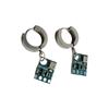 Cyberpunk Alien Circuit Earrings Futuristic Drop Earrings Cuff Earrings Alloy Texture for Science Fiction Enthusiasts