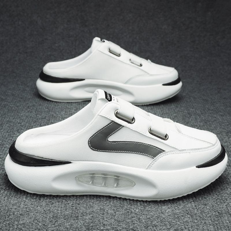 

Fashion Trend Men s Slides Half Slippers Summer New Design Breathable Soft Sole Casual Shoes Outdoor Indoor Baotou Sandals Lazy Slippers 39 белый