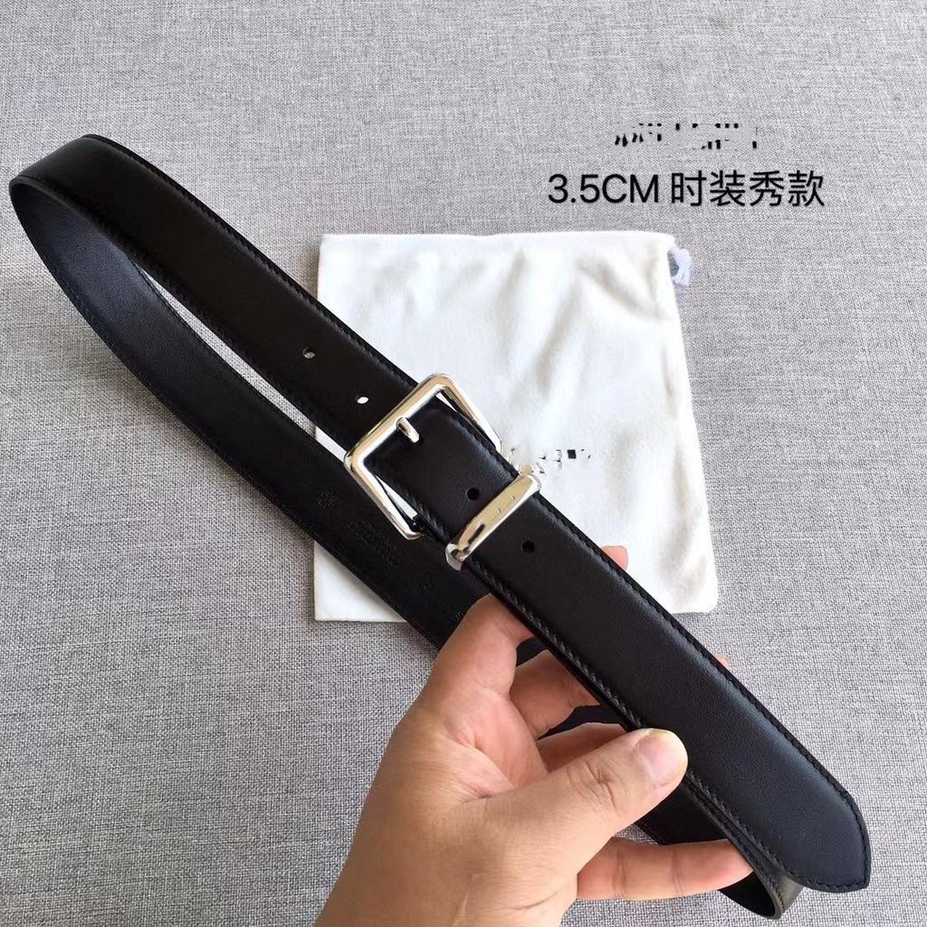New 3.5cm high-quality first-layer cowhide MIU belt decorative buckle with jacket pants leather belt