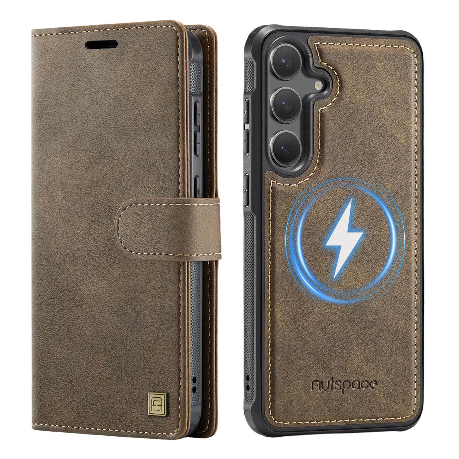AUTSPACE A05 ForSamsung Galaxy S25+/S24+ Case Wallet Stand Detachable Leather Magnetic Phone Cover