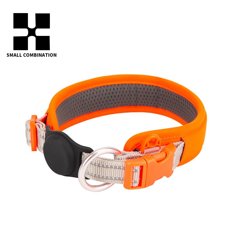 Personalisiertes AirTag Hundehalsband Verstellbares Nylon Reflektierend Gepolstertes Haustier Hundehalsband für Kleine Mittelgroße Große Hunde Zubehör