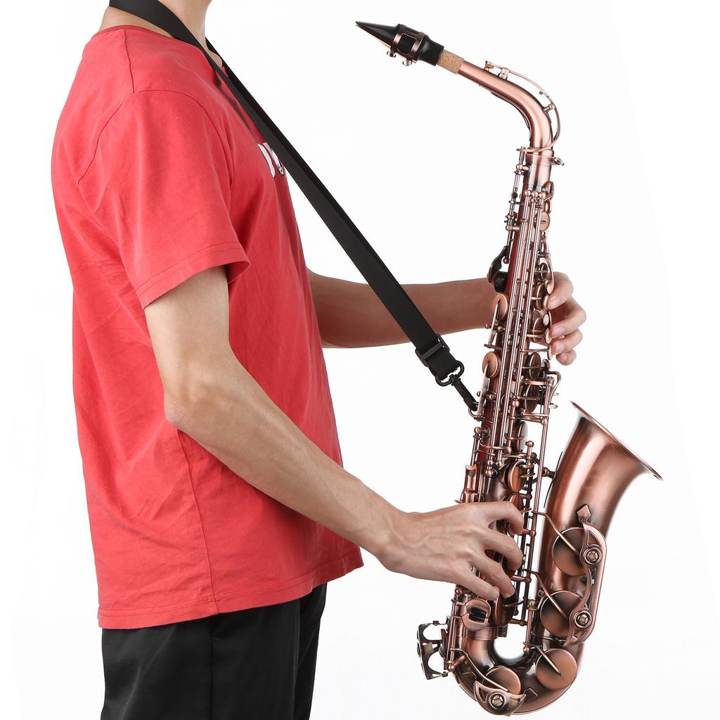 Saxophone Red Antique E-flat Brass Material with Carrying Case Cleaning Cloth Brush Sax Strap
